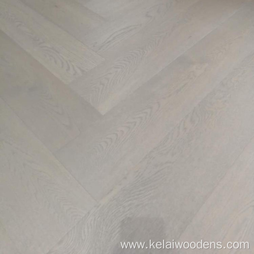 light gray natural color herringbone parquet oak flooring